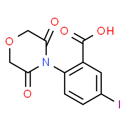 ChemSpider 2D Image | 2-(3,5-Dioxo-4-morpholinyl)-5-iodobenzoic acid | C11H8INO5