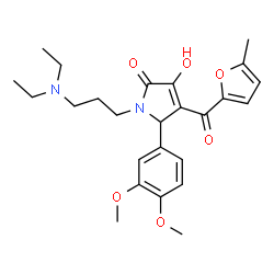 ChemSpider 2D Image | 1-[3-(Diethylamino)propyl]-5-(3,4-dimethoxyphenyl)-3-hydroxy-4-(5-methyl-2-furoyl)-1,5-dihydro-2H-pyrrol-2-one | C25H32N2O6