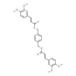 ChemSpider 2D Image | 1,4-Phenylenebis(methylene) bis[3-(3,4-dimethoxyphenyl)acrylate] | C30H30O8