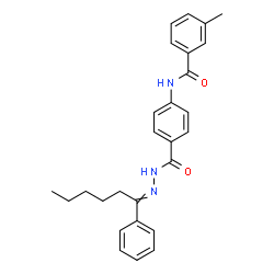 ChemSpider 2D Image | 3-Methyl-N-(4-{[2-(1-phenylhexylidene)hydrazino]carbonyl}phenyl)benzamide | C27H29N3O2