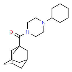 ChemSpider 2D Image | Adamantan-1-yl(4-cyclohexyl-1-piperazinyl)methanone | C21H34N2O