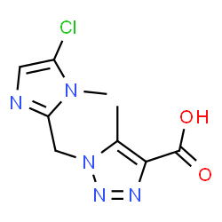 ChemSpider 2D Image | 1-[(5-Chloro-1-methyl-1H-imidazol-2-yl)methyl]-5-methyl-1H-1,2,3-triazole-4-carboxylic acid | C9H10ClN5O2