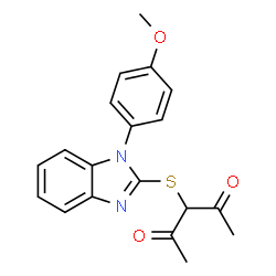 ChemSpider 2D Image | 3-{[1-(4-Methoxyphenyl)-1H-benzimidazol-2-yl]sulfanyl}-2,4-pentanedione | C19H18N2O3S