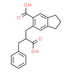 ChemSpider 2D Image | 6-(2-Carboxy-3-phenylpropyl)-5-indanecarboxylic acid | C20H20O4