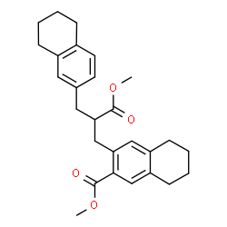 ChemSpider 2D Image | Methyl 3-(3-methoxy-3-oxo-2-(5,6,7,8-tetrahydro-2-naphthalenylmethyl)propyl)-5,6,7,8-tetrahydro-2-naphthalenecarboxylate | C27H32O4