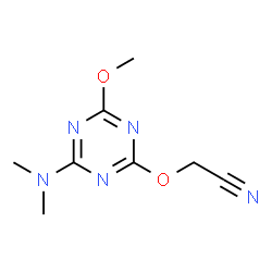 ChemSpider 2D Image | {[4-(Dimethylamino)-6-methoxy-1,3,5-triazin-2-yl]oxy}acetonitrile | C8H11N5O2