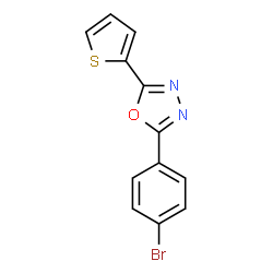 ChemSpider 2D Image | 2-(4-Bromophenyl)-5-(2-thienyl)-1,3,4-oxadiazole | C12H7BrN2OS