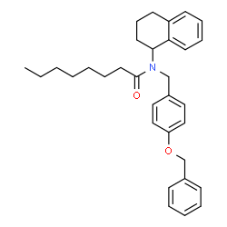 ChemSpider 2D Image | N-[4-(Benzyloxy)benzyl]-N-(1,2,3,4-tetrahydro-1-naphthalenyl)octanamide | C32H39NO2