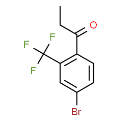 ChemSpider 2D Image | 1-[4-Bromo-2-(trifluoromethyl)phenyl]-1-propanone | C10H8BrF3O