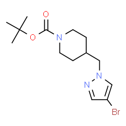 ChemSpider 2D Image | tert-butyl 4-((4-bromo-1H-pyrazol-1-yl)methyl)piperidine-1-carboxylate | C14H22BrN3O2