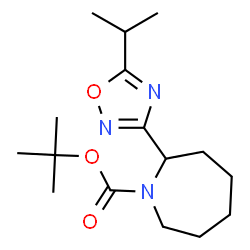 ChemSpider 2D Image | tert-butyl 2-[5-(propan-2-yl)-1,2,4-oxadiazol-3-yl]azepane-1-carboxylate | C16H27N3O3