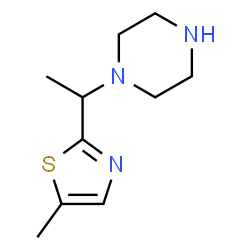 ChemSpider 2D Image | 1-[1-(5-Methyl-1,3-thiazol-2-yl)ethyl]piperazine | C10H17N3S