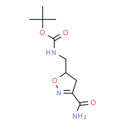 ChemSpider 2D Image | 2-Methyl-2-propanyl [(3-carbamoyl-4,5-dihydro-1,2-oxazol-5-yl)methyl]carbamate | C10H17N3O4