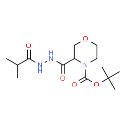 ChemSpider 2D Image | tert-butyl 3-[N'-(2-methylpropanoyl)hydrazinecarbonyl]morpholine-4-carboxylate | C14H25N3O5