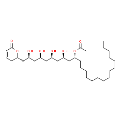 ChemSpider 2D Image | (2S,4S,6R,8R,10R)-2,4,6,8-Tetrahydroxy-1-[(2S)-6-oxo-3,6-dihydro-2H-pyran-2-yl]-10-pentacosanyl acetate | C32H58O8