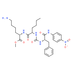 ChemSpider 2D Image | Methyl N-({(2S)-1-[(4-nitrophenyl)amino]-1-oxo-3-phenyl-2-propanyl}carbamoyl)norleucyl-L-lysinate | C29H40N6O7