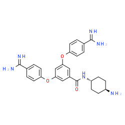 ChemSpider 2D Image | N-(trans-4-Aminocyclohexyl)-3,5-bis(4-carbamimidoylphenoxy)benzamide | C27H30N6O3