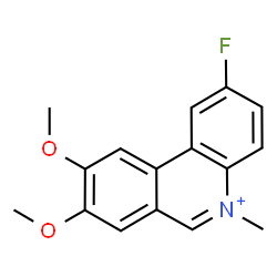 ChemSpider 2D Image | 2-Fluoro-8,9-dimethoxy-5-methylphenanthridinium | C16H15FNO2