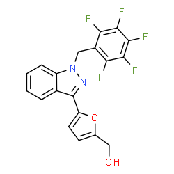 ChemSpider 2D Image | {5-[1-(Pentafluorobenzyl)-1H-indazol-3-yl]-2-furyl}methanol | C19H11F5N2O2
