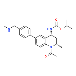 ChemSpider 2D Image | Isopropyl [(2S,4R)-1-acetyl-2-methyl-6-{4-[(methylamino)methyl]phenyl}-1,2,3,4-tetrahydro-4-quinolinyl]carbamate | C24H31N3O3