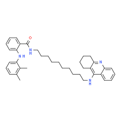 ChemSpider 2D Image | 2-[(2,3-Dimethylphenyl)amino]-N-[10-(1,2,3,4-tetrahydro-9-acridinylamino)decyl]benzamide | C38H48N4O