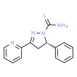 ChemSpider 2D Image | (5S)-5-Phenyl-3-(2-pyridinyl)-4,5-dihydro-1H-pyrazole-1-carbothioamide | C15H14N4S