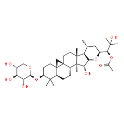 ChemSpider 2D Image | (3beta,9beta,15alpha,16alpha,23S,24S)-15,25-Dihydroxy-3-(beta-D-xylopyranosyloxy)-16,23-epoxy-9,19-cyclolanostan-24-yl acetate | C37H60O10