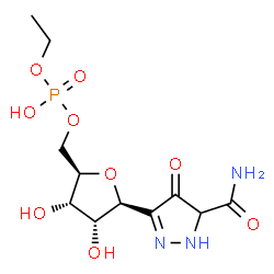 ChemSpider 2D Image | (1S)-1,4-Anhydro-1-(5-carbamoyl-4-oxo-4,5-dihydro-1H-pyrazol-3-yl)-5-O-[ethoxy(hydroxy)phosphoryl]-D-ribitol | C11H18N3O9P