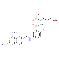 ChemSpider 2D Image | N-(2-Chloro-5-{[(2,4-diamino-6-quinazolinyl)methyl]amino}benzoyl)glutamic acid | C21H21ClN6O5