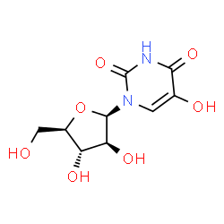 ChemSpider 2D Image | 1-(beta-D-Arabinofuranosyl)-5-hydroxy-2,4(1H,3H)-pyrimidinedione | C9H12N2O7