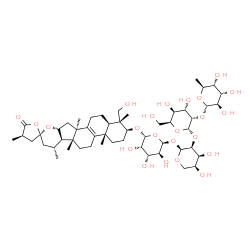 ChemSpider 2D Image | (1'R,2S,2'S,4R,4a'S,6a'R,6b'R,7'R,10a'R,11a'R,13a'R)-2'-{[(2R,3S,4R,5S,6R)-6-{[(2S,3S,4S,5S)-3-{[(2S,3S,4S,5S,6S)-4,5-Dihydroxy-6-(hydroxymethyl)-3-{[(2S,3R,4S,5R,6S)-3,4,5-trihydroxy-6-methyltetrahyd
ro-2H-pyran-2-yl]oxy}tetrahydro-2H-pyran-2-yl]oxy}-4,5-dihydroxytetrahydro-2H-pyran-2-yl]oxy}-3,4,5-trihydroxytetrahydro-2H-pyran-2-yl]oxy}-1'-(hydroxymethyl)-1',4,4a',6a',7',11a'-hexamethyl-2',3,3',4
,4',4a',5',6',6a',6b',7',8',10a',11',11a',12',13',13a'-octadecahydro-1'H,5H-spiro[furan-2,9'-naphtho[2',1':4,5]indeno[2,1-b]pyran]-5-one (non-preferred name) | C52H82O23