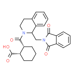 ChemSpider 2D Image | (1S,2R)-2-({1-[(1,3-Dioxo-1,3-dihydro-2H-isoindol-2-yl)methyl]-3,4-dihydro-2(1H)-isoquinolinyl}carbonyl)cyclohexanecarboxylic acid | C26H26N2O5