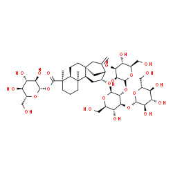 ChemSpider 2D Image | 1-O-[(5beta,9beta,12beta,13alpha)-12-{[alpha-D-Glucopyranosyl-(1->2)-[beta-D-glucopyranosyl-(1->3)]-beta-D-glucopyranosyl]oxy}-19-oxokaur-16-en-19-yl]-beta-D-glucopyranose | C44H70O23