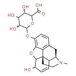 ChemSpider 2D Image | 6-Hydroxy-17-methyl-7,8-didehydro-4,5-epoxymorphinan-3-yl D-erythro-hexopyranosiduronic acid | C23H27NO9