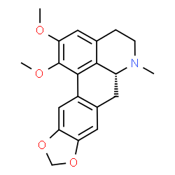 ChemSpider 2D Image | (6aR)-1,2-Dimethoxy-6-methyl-5,6,6a,7-tetrahydro-4H-benzo[de][1,3]benzodioxolo[5,6-g]quinoline | C20H21NO4