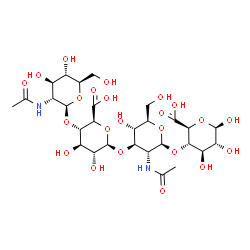 ChemSpider 2D Image | 2-Acetamido-2-deoxy-beta-D-glucopyranosyl-(1->4)-beta-D-glucopyranuronosyl-(1->3)-2-acetamido-2-deoxy-beta-D-glucopyranosyl-(1->4)-beta-D-glucopyranuronic acid | C28H44N2O23