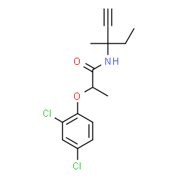ChemSpider 2D Image | 2-(2,4-Dichlorophenoxy)-N-(3-methyl-1-pentyn-3-yl)propanamide | C15H17Cl2NO2