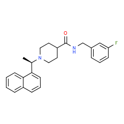 ChemSpider 2D Image | N-(3-Fluorobenzyl)-1-[(1R)-1-(1-naphthyl)ethyl]-4-piperidinecarboxamide | C25H27FN2O