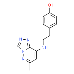 ChemSpider 2D Image | 4-{2-[(6-Methyl[1,2,4]triazolo[4,3-b]pyridazin-8-yl)amino]ethyl}phenol | C14H15N5O