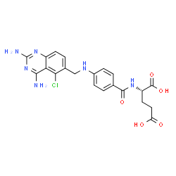 ChemSpider 2D Image | N-(4-{[(2,4-Diamino-5-chloro-6-quinazolinyl)methyl]amino}benzoyl)-L-glutamic acid | C21H21ClN6O5