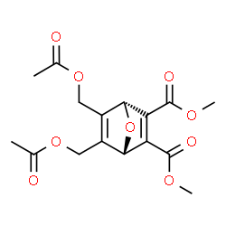 ChemSpider 2D Image | Dimethyl (1R,4S)-5,6-bis(acetoxymethyl)-7-oxabicyclo[2.2.1]hepta-2,5-diene-2,3-dicarboxylate | C16H18O9
