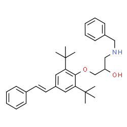 ChemSpider 2D Image | 1-(Benzylamino)-3-{2,6-bis(2-methyl-2-propanyl)-4-[(E)-2-phenylvinyl]phenoxy}-2-propanol | C32H41NO2