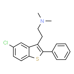 ChemSpider 2D Image | 2-(5-Chloro-2-phenyl-1-benzothiophen-3-yl)-N,N-dimethylethanamine | C18H18ClNS
