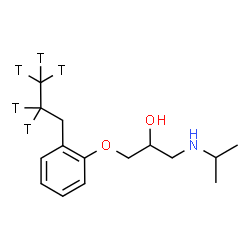 ChemSpider 2D Image | 1-(Isopropylamino)-3-{2-[(2,2,3,3,3-~3~H_5_)propyl]phenoxy}-2-propanol | C15H20T5NO2