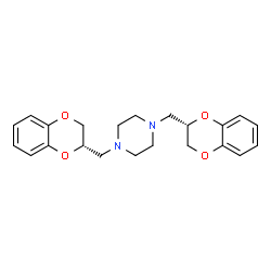 ChemSpider 2D Image | 1,4-Bis[(2S)-2,3-dihydro-1,4-benzodioxin-2-ylmethyl]piperazine | C22H26N2O4