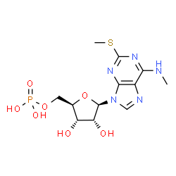 ChemSpider 2D Image | N-Methyl-2-(methylsulfanyl)adenosine 5'-(dihydrogen phosphate) | C12H18N5O7PS