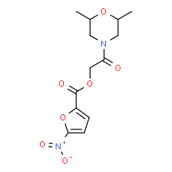 ChemSpider 2D Image | 2-(2,6-Dimethyl-4-morpholinyl)-2-oxoethyl 5-nitro-2-furoate | C13H16N2O7