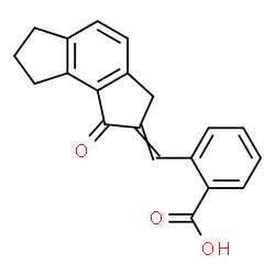 ChemSpider 2D Image | 2-[(1-Oxo-3,6,7,8-tetrahydro-as-indacen-2(1H)-ylidene)methyl]benzoic acid | C20H16O3