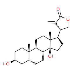ChemSpider 2D Image | (3beta,5beta,20R)-3,14-Dihydroxy-22-methylenecardanolide | C24H36O4
