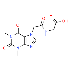 ChemSpider 2D Image | N-[(1,3-Dimethyl-2,6-dioxo-1,2,3,6-tetrahydro-7H-purin-7-yl)acetyl]glycine | C11H13N5O5